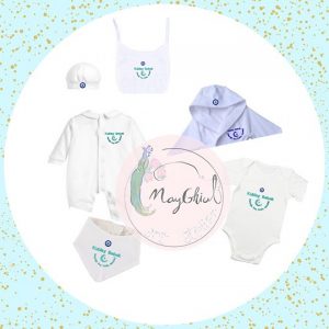 Trusou nou născut Băiețel cu Mesaj de Bun Venit Personalizat