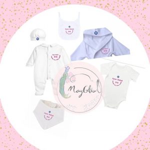 Trusou nou nascut Fetiță cu Mesaj de Bun Venit Personalizat